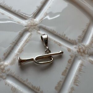 Bugle Trumpet Vintage Sterling Silver Charm 925 Pendant
